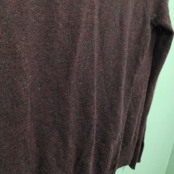 AllSaints Wasson Jumper Womens 4 Burgundy Draped Back 100% Merino Wool Goth - Picture 6 of 9
